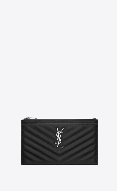 monogram pochette à billets en cuir embossé grain de poudre